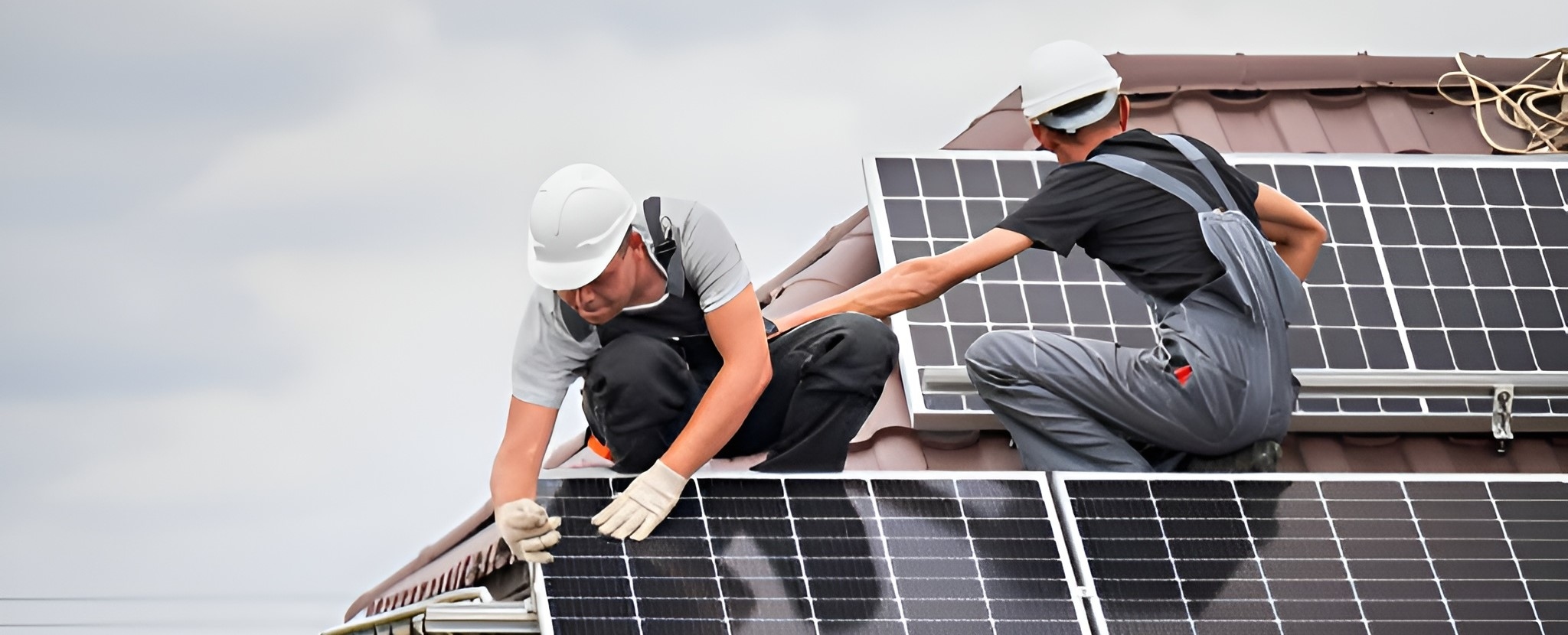 solar panels on scenic background