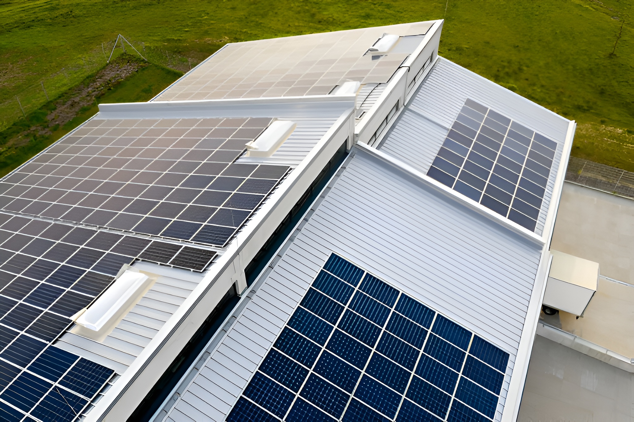 solar panels on scenic background